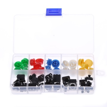 25PCS 12x12x7.3mm  Tactile Push Button w/ Caps Kit