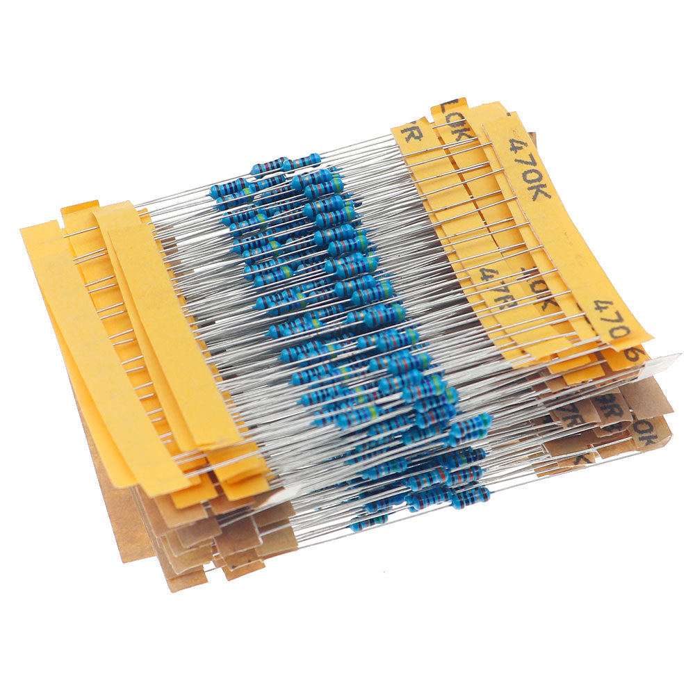 600pcs 30 Kinds 1/4W Metal Film Resistor Kit
